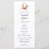 Rode krab | Nautical Wedding Ceremony Programme Programmakaart (Voorkant)