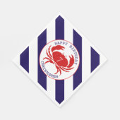 Rode krab nautische verjaardagsfeest servet (Hoek)