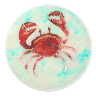 Rode Krab Ocean thema Zee Eten Strand Decoratie Keramische Knop