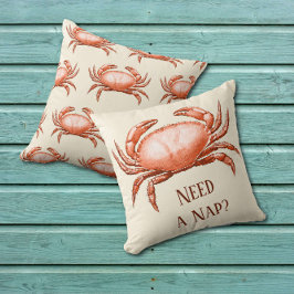  Rode krab Omkeerbare Crabby heeft een nap nodig Kussen