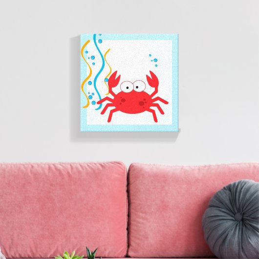 Rode krab onder Zee Canvas Art afdrukken (Insitu (Woonkamer))