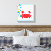 Rode krab onder Zee Canvas Art afdrukken (Insitu (Slaapkamer))