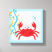 Rode krab onder Zee Canvas Art afdrukken (Voorkant)