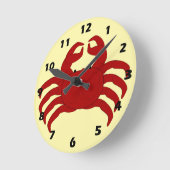 Rode Krab Ontwerp Ronde Klok (Hoek)