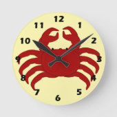 Rode Krab Ontwerp Ronde Klok (Voorkant)