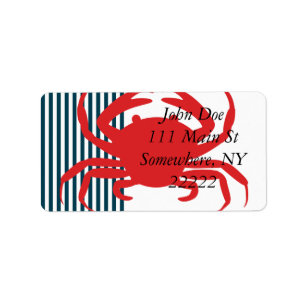 Rode krab op Noordelijke Stripes Etiket