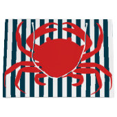 Rode krab op Noordelijke Stripes Large Cadeautasje (Voorkant)