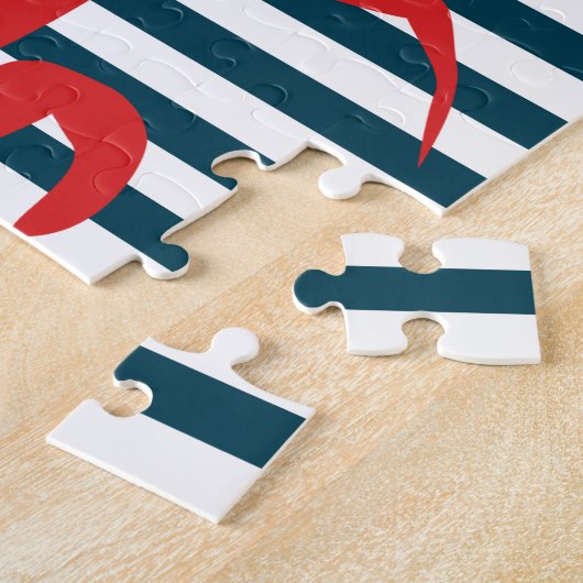 Rode krab op Noordelijke Stripes Legpuzzel (Zijkant)