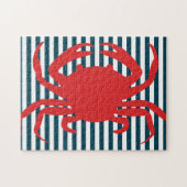 Rode krab op Noordelijke Stripes Legpuzzel (Horizontaal)