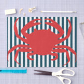 Rode krab op Noordelijke Stripes Tissuepapier (Craft)