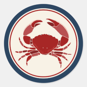 Rode krab ronde sticker