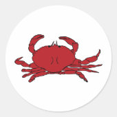 Rode krab ronde sticker (Voorkant)