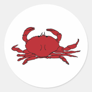 Rode krab ronde sticker