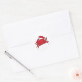 Rode Krab Ronde Sticker (Envelop)