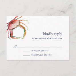 Rode krab RSVP-kaart RSVP Kaartje