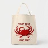 Rode krab Sjabloon Grocery Canvas tas (Voorkant)