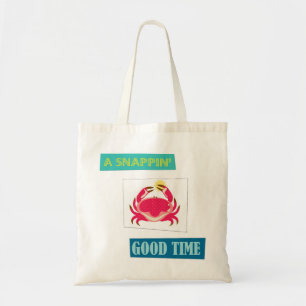 Rode krab snapping goede tijd herbruikbare zak tote bag