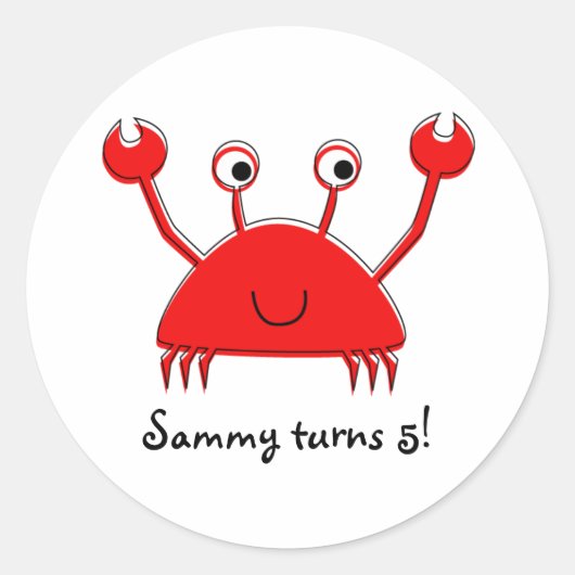 Rode krab Stickers | Cupcake Toppers (Voorkant)
