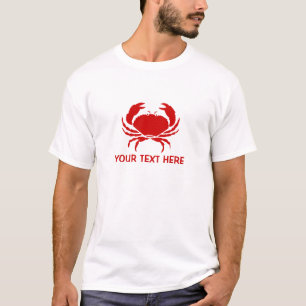Rode krab tegen shirten silhouet t-shirt
