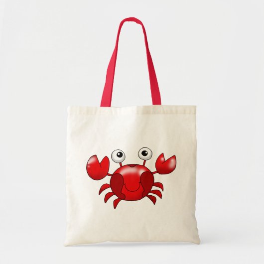Rode krab tote bag (Voorkant)