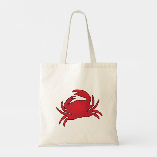 Rode krab tote bag (Achterkant)