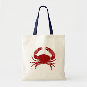 Rode krab tote bag