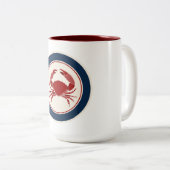 Rode krab tweekleurige koffiemok (Voorkant rechts)