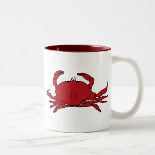 Rode krab tweekleurige koffiemok