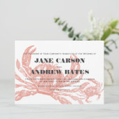 Rode krab-uitnodiging kaart (Staand voorkant)