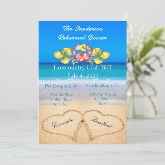 Rode Krab van de Citroenen Low Country Kaart (Staand voorkant)