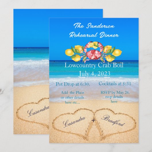 Rode krab van de Low Country Kaart (Voorkant / Achterkant)