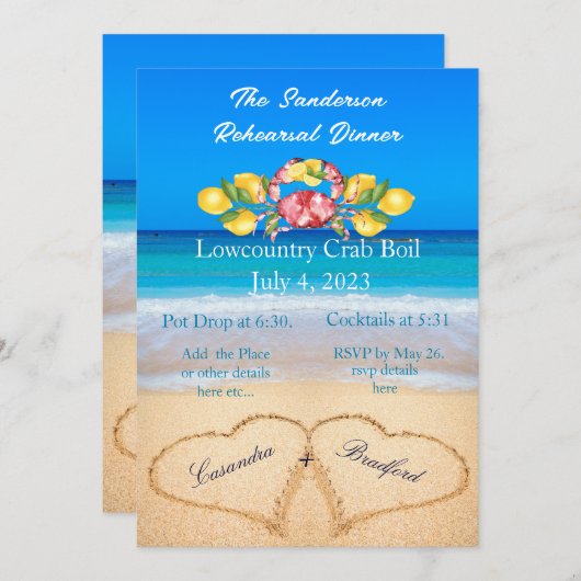 Rode krab van Low Country Kaart (Voorkant / Achterkant)