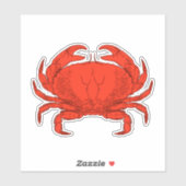 Rode krab Vinyl Decal Sticker (Vel)