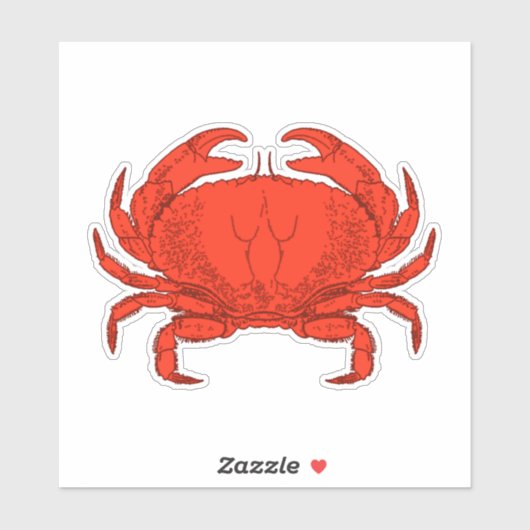 Rode krab Vinyl Decal Sticker (Vel)