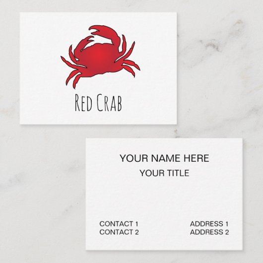 Rode krab visitekaartje (Voorkant / Achterkant)