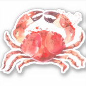Rode krab waterverven illustratie sticker (Voorkant)