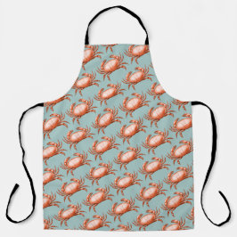  Rode krab Whimsical Crabby Pattern Apron Schort