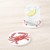 Rode krab zandsteen onderzetter (Zijkant)
