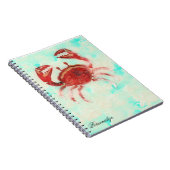 Rode krab Zee Elegant Beach Custom Journal Notitieboek (Rechterzijde)