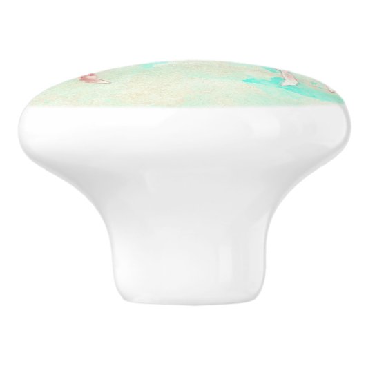 Rode krab Zee Keramische Knop (Zijkant)