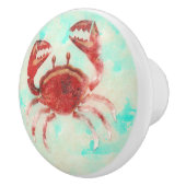 Rode krab Zee Keramische Knop (Rechts)
