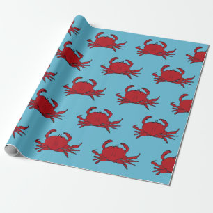 Rode krab Zee Tropische zomer Cadeaupapier