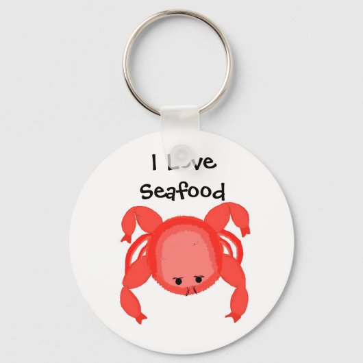 Rode Krab Zeevruchten Design Sleutelhanger (Voorkant)