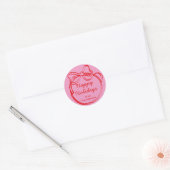 Rode Krabbelboogframe Aangepaste Feestdagen Ronde Sticker (Envelop)