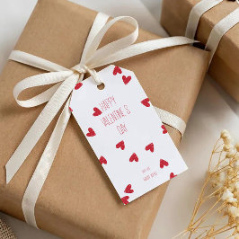 Rode krabbelhartjes – fijne Valentijnsdag Cadeaulabel