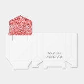 Rode krabbelprintpatroon bedankdoosjes (Uitgevouwen)