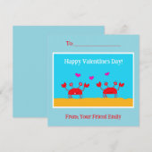 Rode Krabben Harten Vriendschap Kinder Valentijnsd Feestdagenkaart (Voorkant / Achterkant)