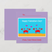 Rode Krabben Harten Vriendschap Kinder Valentijnsd Feestdagenkaart (Voorkant / Achterkant)