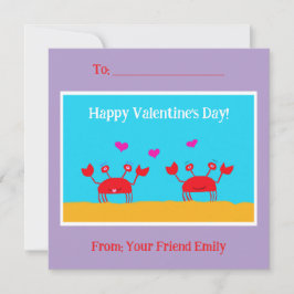 Rode Krabben Harten Vriendschap Kinder Valentijnsd Feestdagenkaart