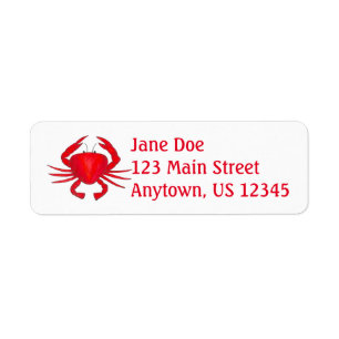Rode krabben Maryland Crab Beach Ocean Labels